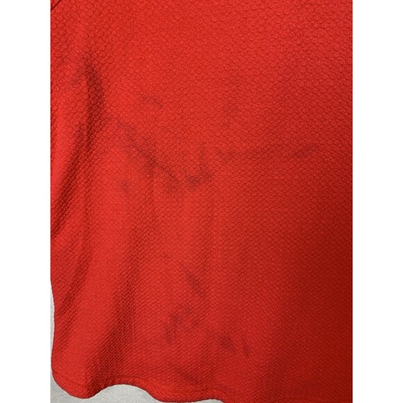 Ibkul Top Womans Size Large Red Asymmetrical 1/4 Zip Long Sleeve Pullover READ - Picture 3 of 8